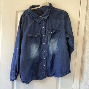 New Look Indigo Denim Shirt with Contrast Stitching 3XL EUC